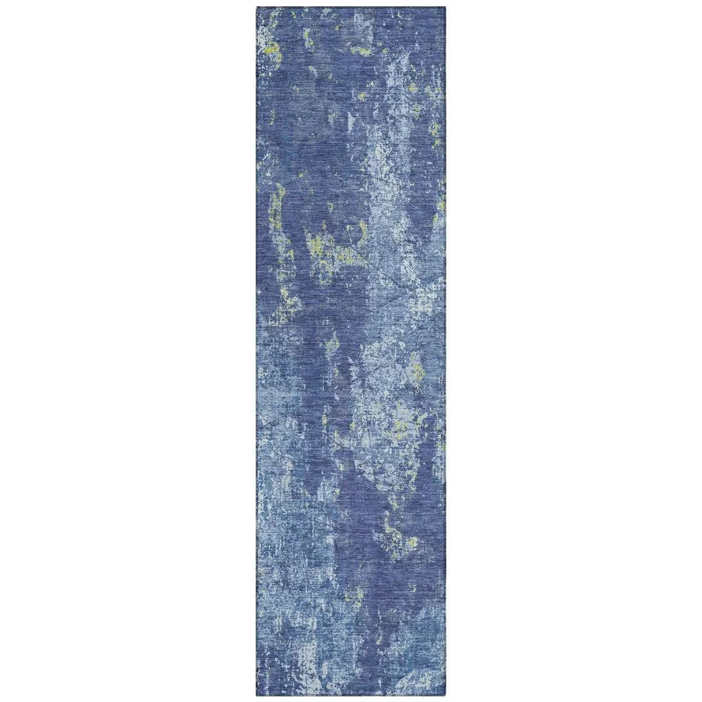 LOOMLAN Rugs Veldan Blue Washable Indoor-Outdoor Rug