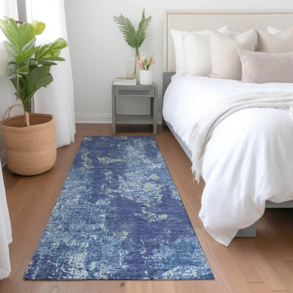 LOOMLAN Rugs Veldan Blue Washable Indoor-Outdoor Rug