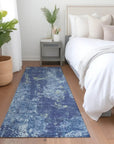 LOOMLAN Rugs Veldan Blue Washable Indoor-Outdoor Rug