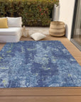 LOOMLAN Rugs Veldan Blue Washable Indoor-Outdoor Rug