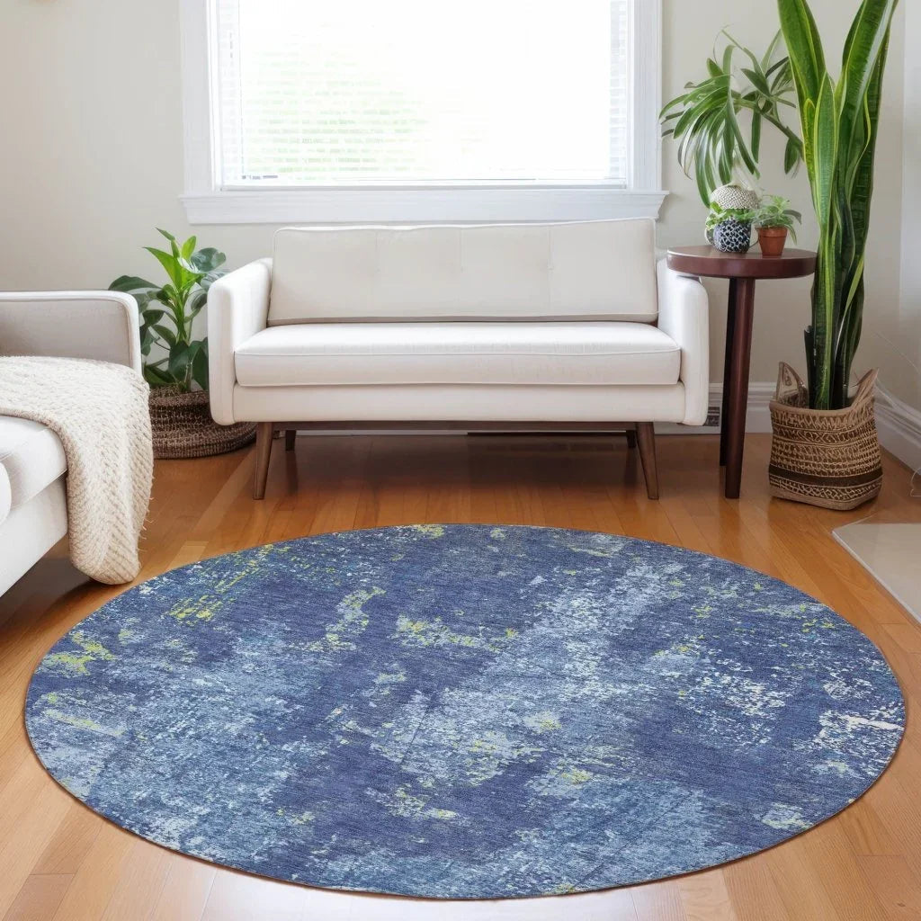 LOOMLAN Rugs Veldan Blue Washable Indoor-Outdoor Rug