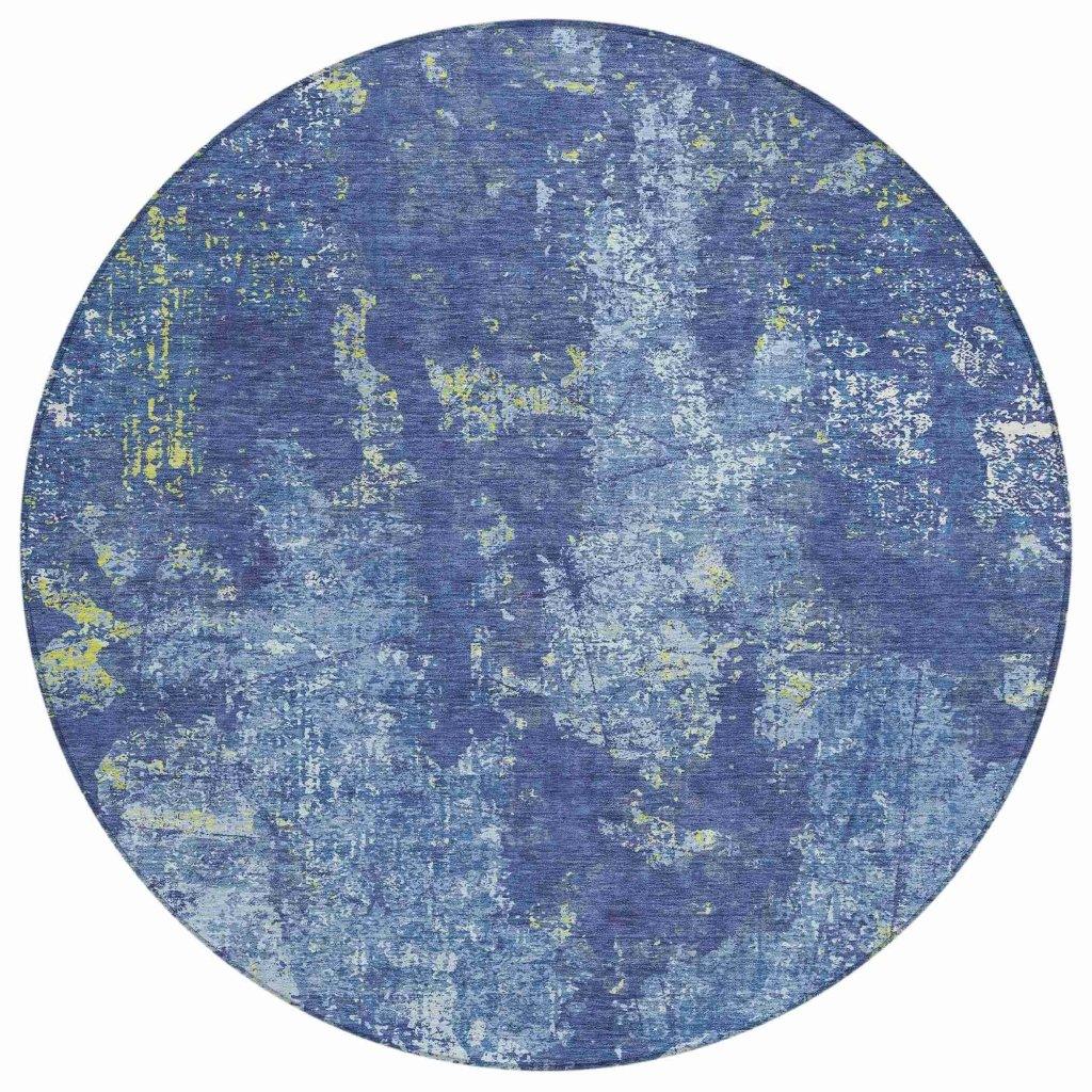 LOOMLAN Rugs Veldan Blue Washable Indoor-Outdoor Rug
