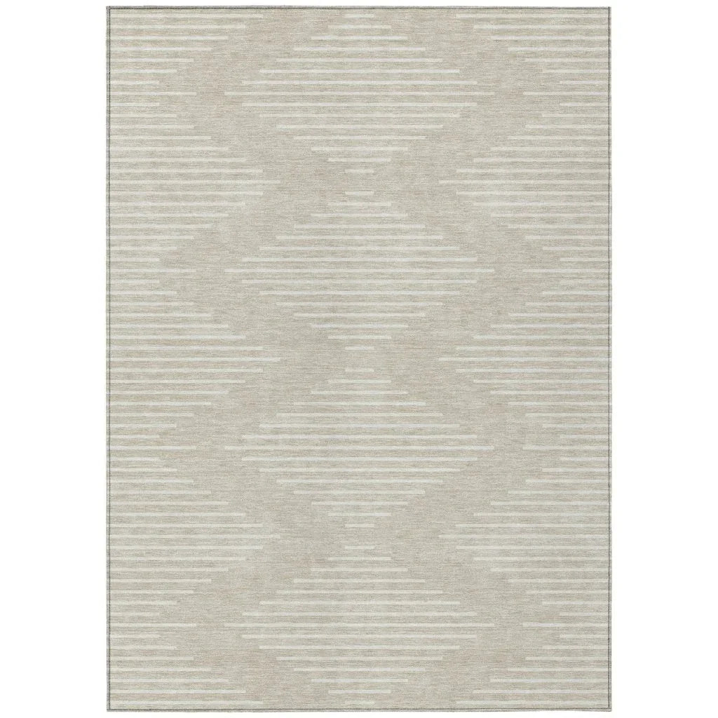 LOOMLAN Rugs Velina Beige Washable Indoor-Outdoor Rug