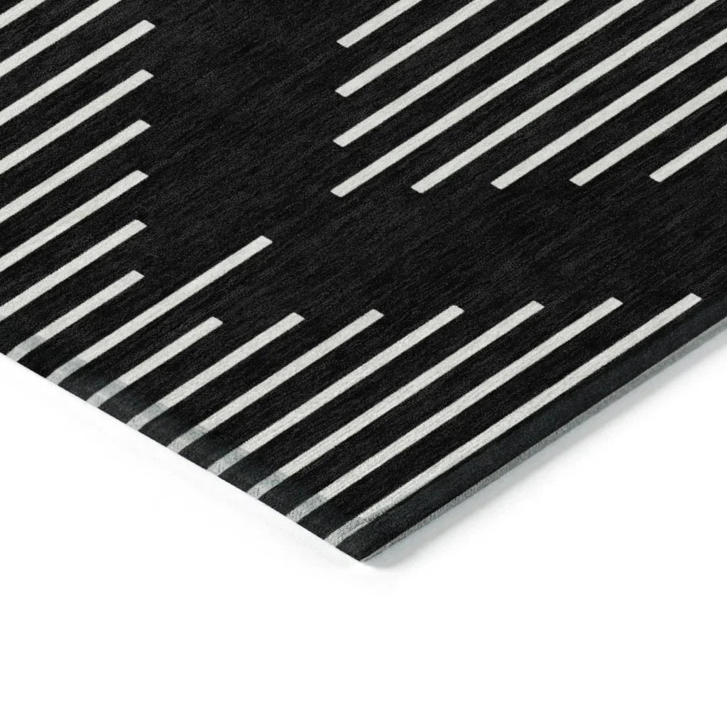 LOOMLAN Rugs Velina Black Washable Indoor-Outdoor Rug