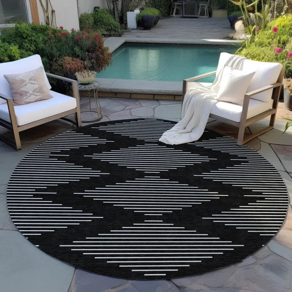LOOMLAN Rugs Velina Black Washable Indoor-Outdoor Rug