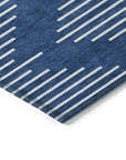 LOOMLAN Rugs Velina Blue Washable Indoor-Outdoor Rug