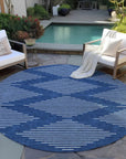 LOOMLAN Rugs Velina Blue Washable Indoor-Outdoor Rug