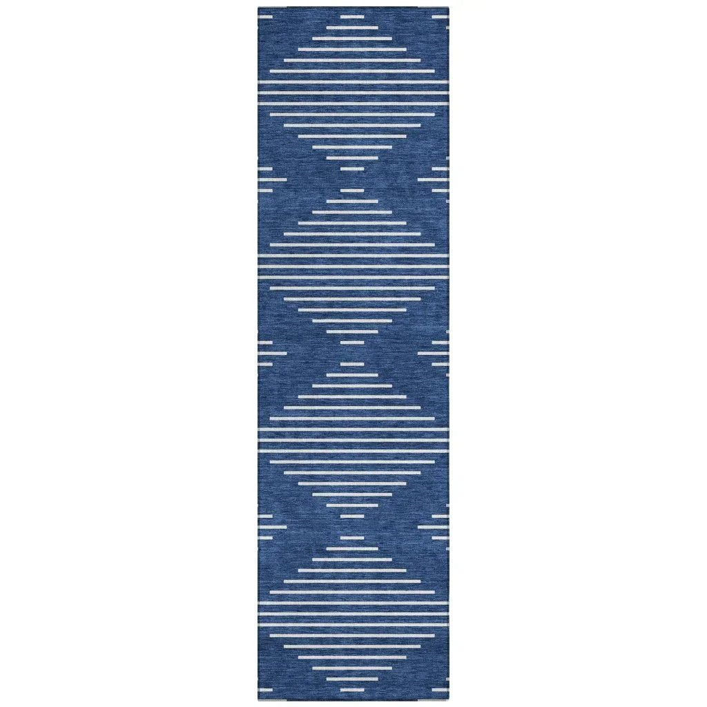 LOOMLAN Rugs Velina Blue Washable Indoor-Outdoor Rug