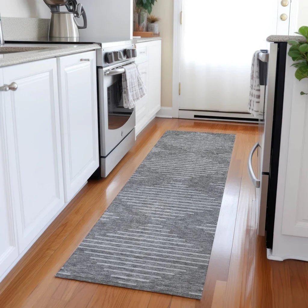 LOOMLAN Rugs Velina Charcoal Washable Indoor-Outdoor Rug