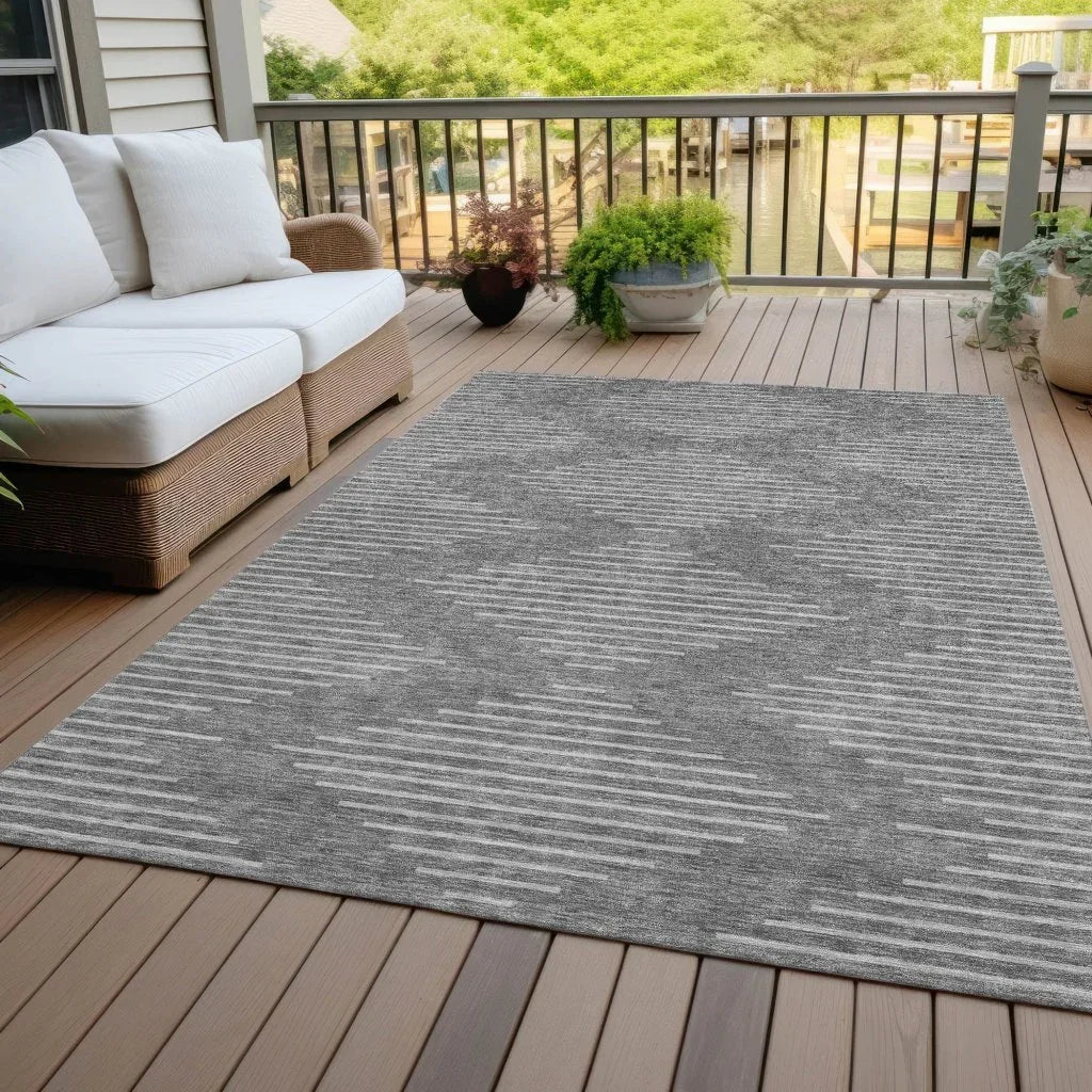 LOOMLAN Rugs Velina Charcoal Washable Indoor-Outdoor Rug