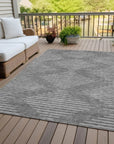 LOOMLAN Rugs Velina Charcoal Washable Indoor-Outdoor Rug