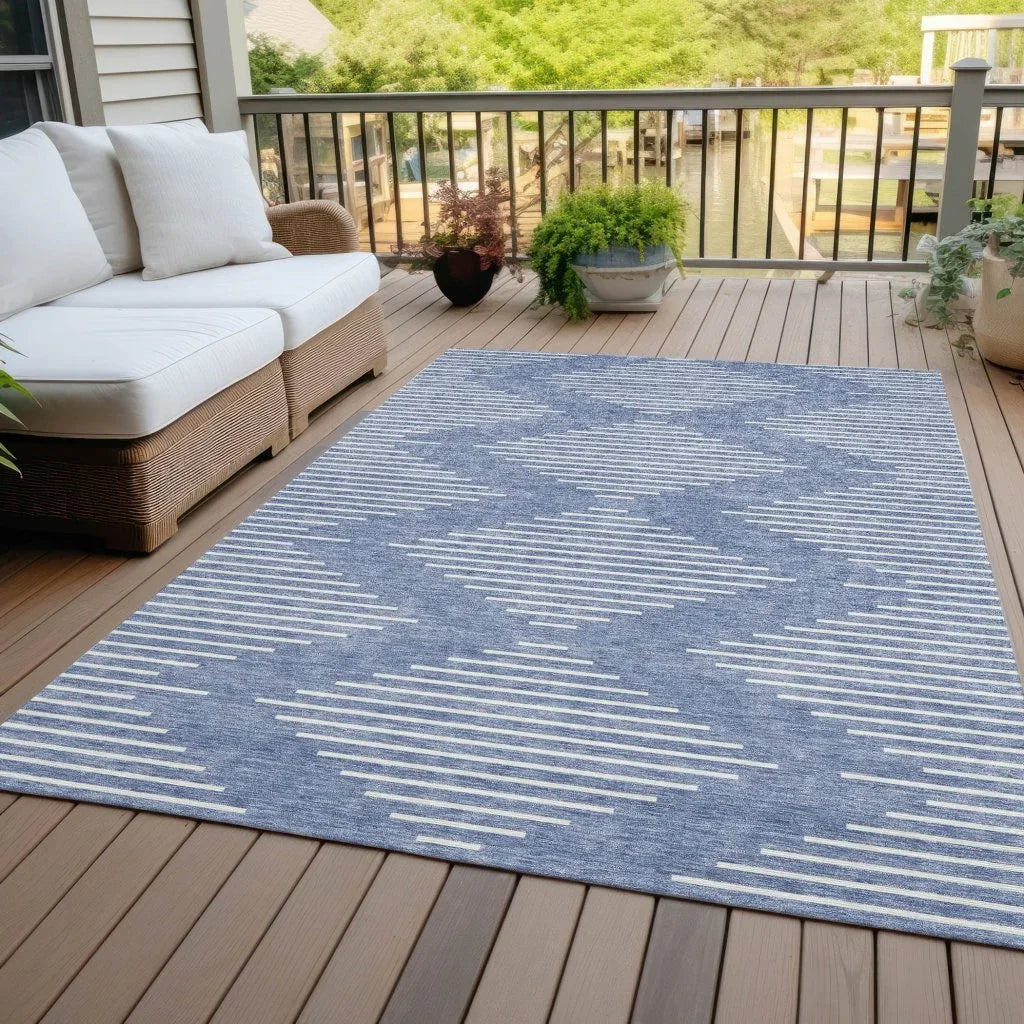 LOOMLAN Rugs Velina Denim Washable Indoor-Outdoor Rug