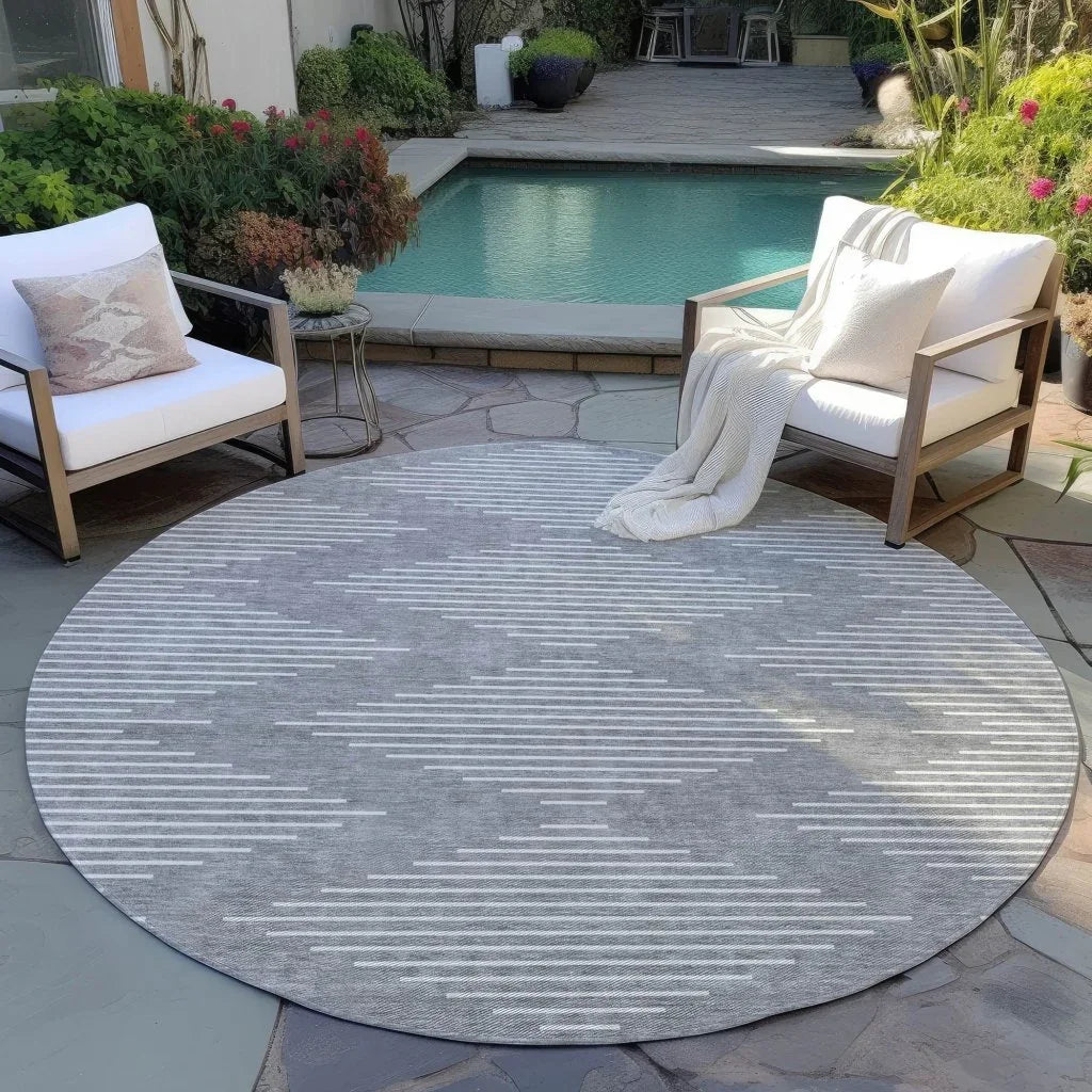LOOMLAN Rugs Velina Gray Washable Indoor-Outdoor Rug