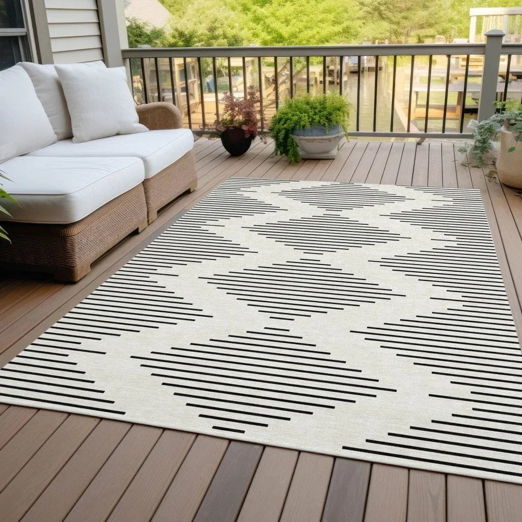 LOOMLAN Rugs Velina Ivory Washable Indoor-Outdoor Rug
