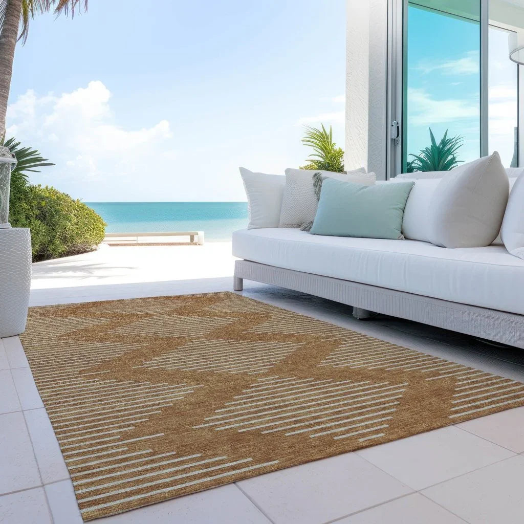 LOOMLAN Rugs Velina Orange Washable Indoor-Outdoor Rug