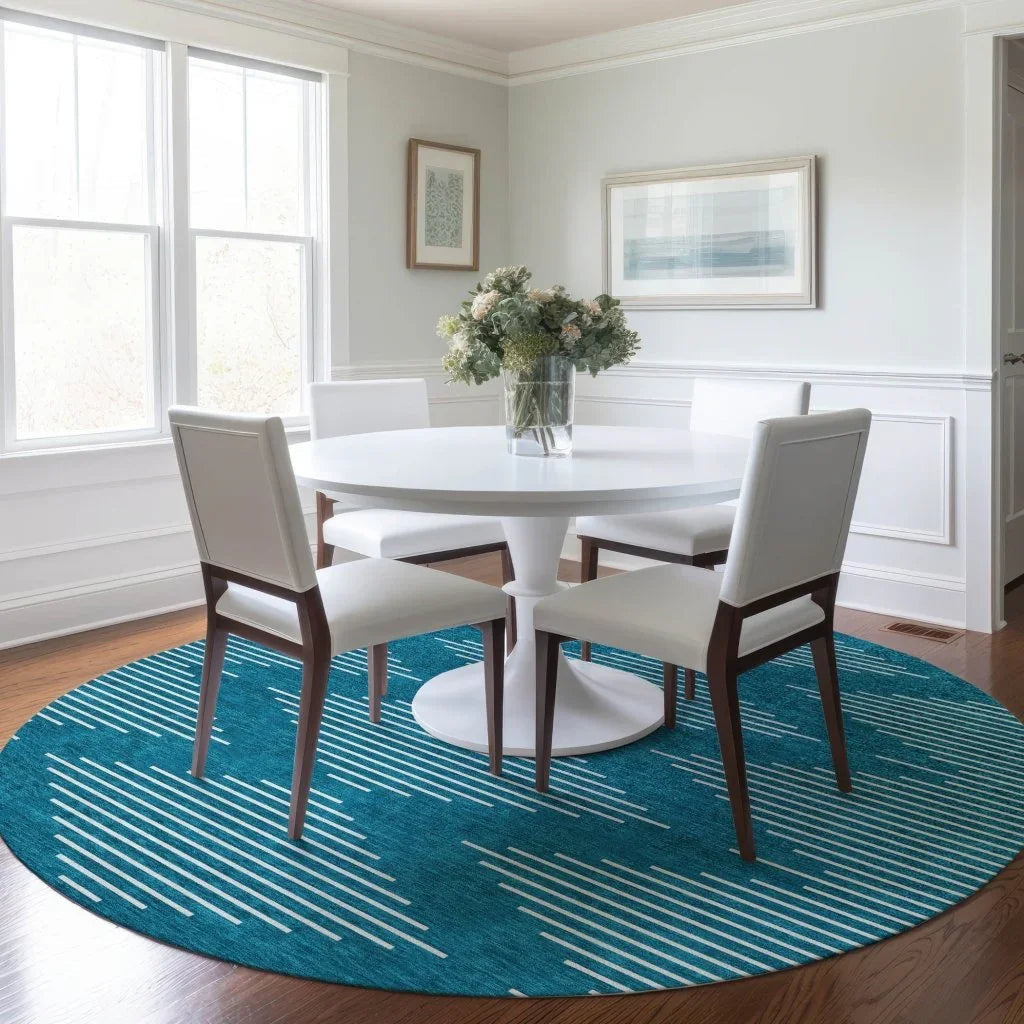 LOOMLAN Rugs Velina Teal Washable Indoor-Outdoor Rug