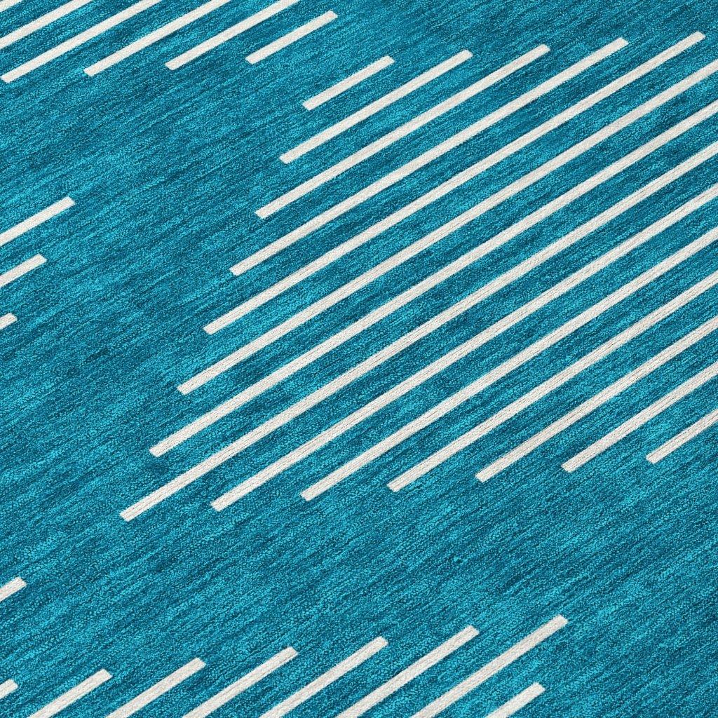 LOOMLAN Rugs Velina Teal Washable Indoor-Outdoor Rug