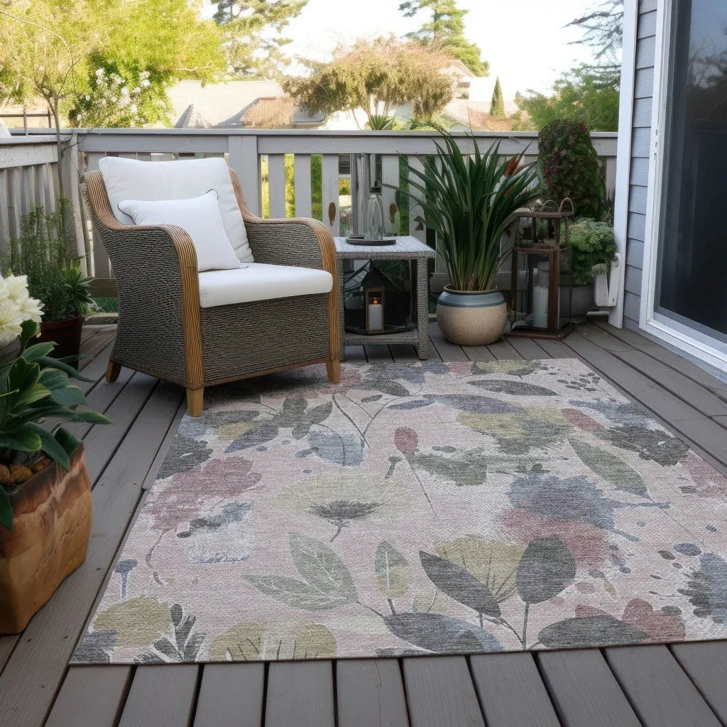 LOOMLAN Rugs Velustre Pink Washable Indoor-Outdoor Rug
