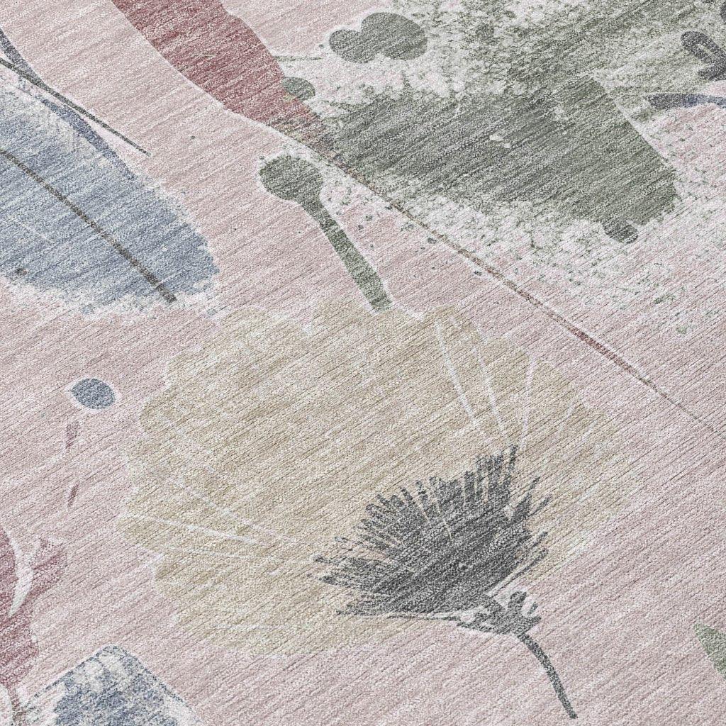 LOOMLAN Rugs Velustre Pink Washable Indoor-Outdoor Rug
