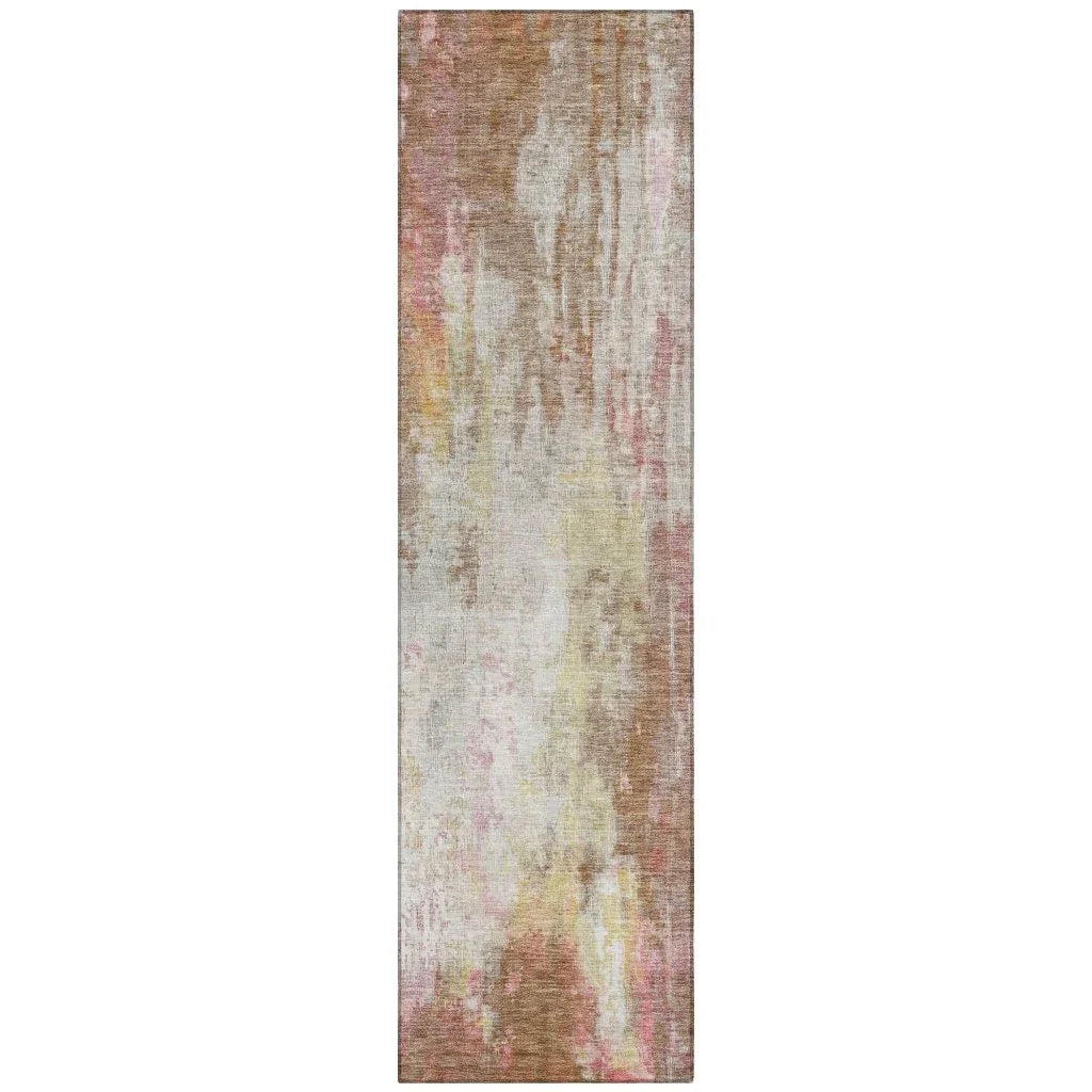 LOOMLAN Rugs Verentha Brown Washable Indoor-Outdoor Rug