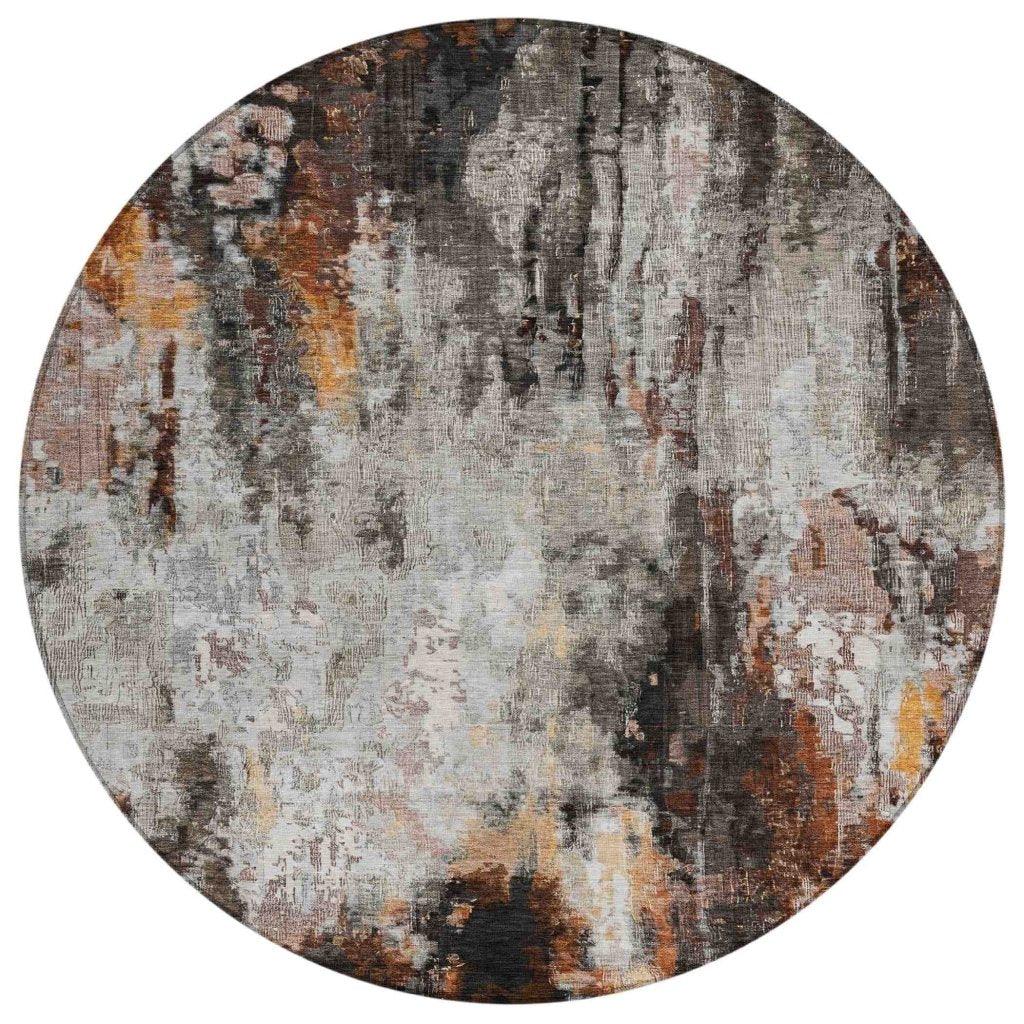 LOOMLAN Rugs Verentha Gray Washable Indoor-Outdoor Rug