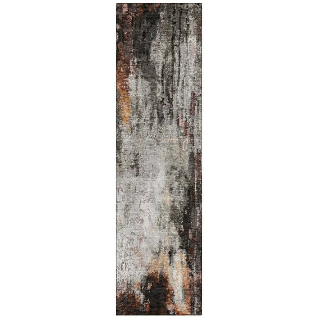 LOOMLAN Rugs Verentha Gray Washable Indoor-Outdoor Rug