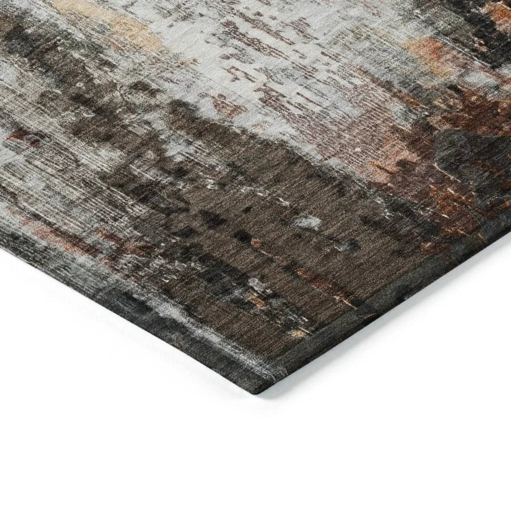 LOOMLAN Rugs Verentha Gray Washable Indoor-Outdoor Rug