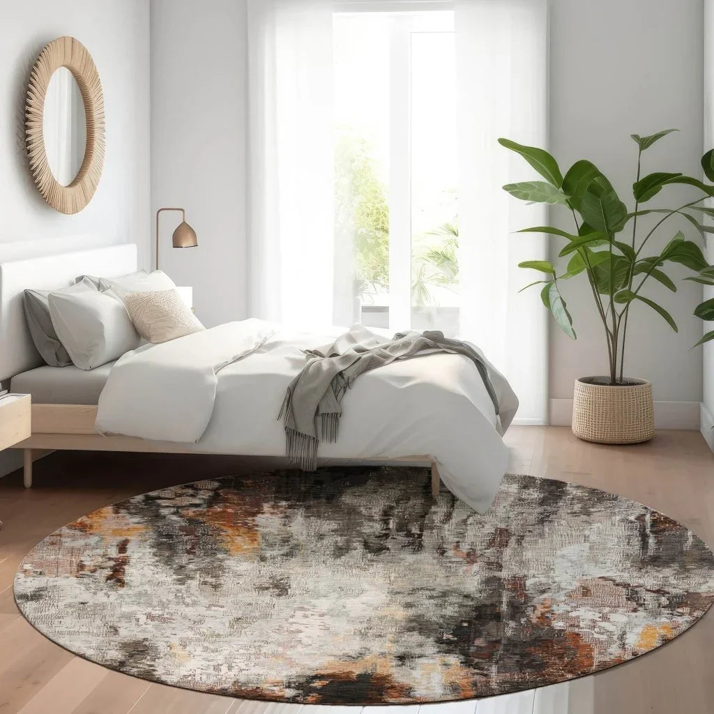 LOOMLAN Rugs Verentha Gray Washable Indoor-Outdoor Rug