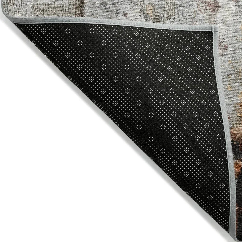 LOOMLAN Rugs Verentha Gray Washable Indoor-Outdoor Rug