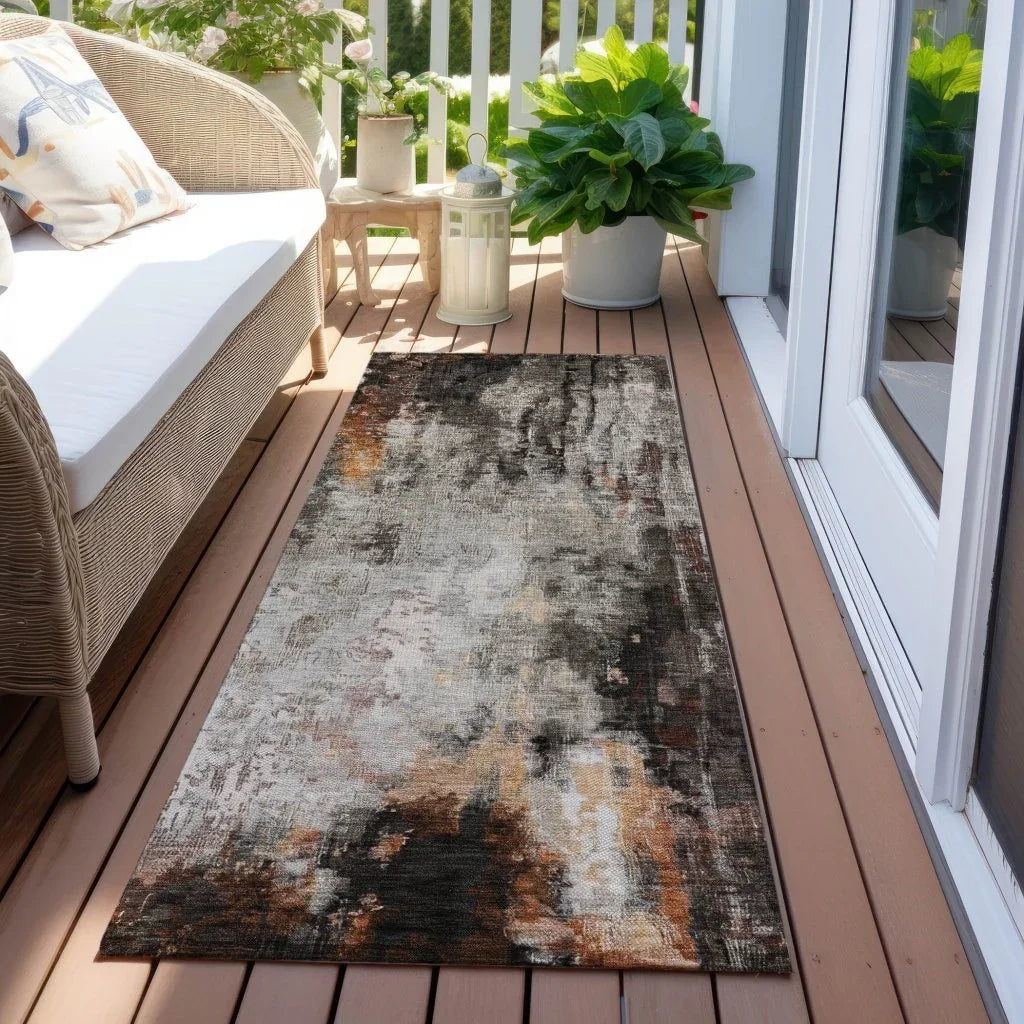 LOOMLAN Rugs Verentha Gray Washable Indoor-Outdoor Rug