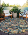 LOOMLAN Rugs Verona Blue Washable Indoor-Outdoor Rug