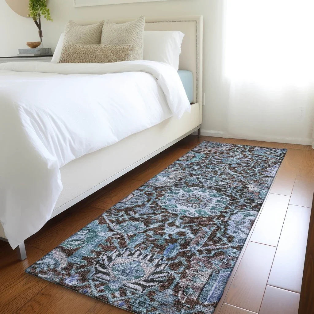 LOOMLAN Rugs Verona Chocolate Washable Indoor-Outdoor Rug