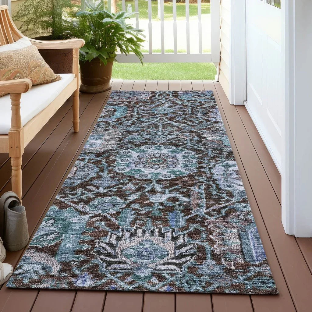 LOOMLAN Rugs Verona Chocolate Washable Indoor-Outdoor Rug