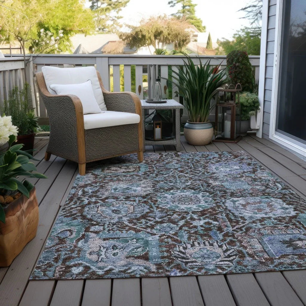 LOOMLAN Rugs Verona Chocolate Washable Indoor-Outdoor Rug