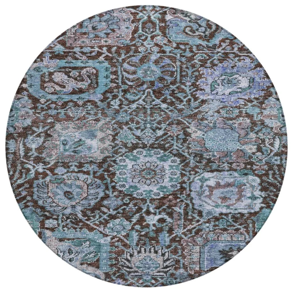 LOOMLAN Rugs Verona Chocolate Washable Indoor-Outdoor Rug