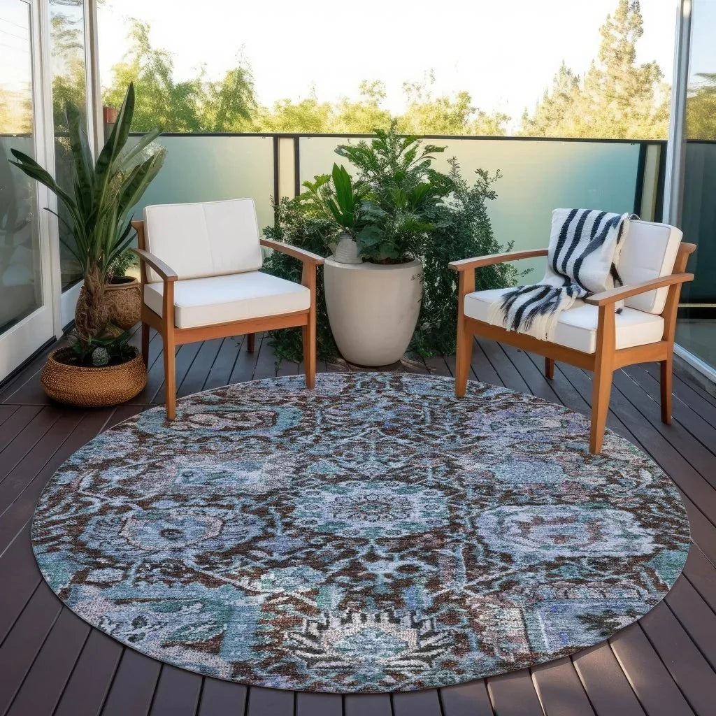 LOOMLAN Rugs Verona Chocolate Washable Indoor-Outdoor Rug