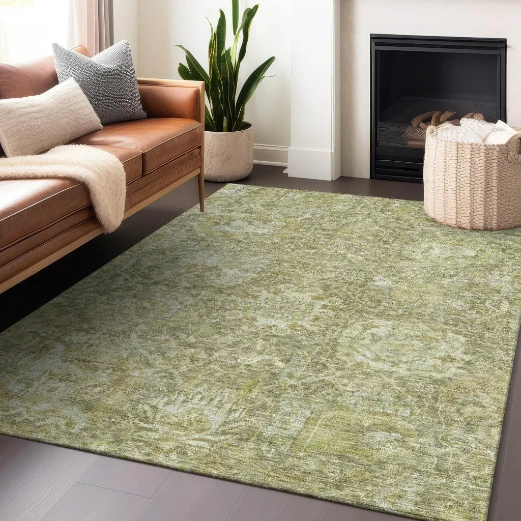 LOOMLAN Rugs Verona Green Washable Indoor-Outdoor Rug