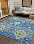LOOMLAN Rugs Vespera Blue Washable Indoor-Outdoor Rug