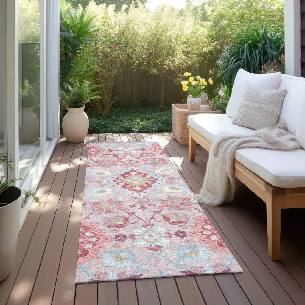 LOOMLAN Rugs Vespera Blush Washable Indoor-Outdoor Rug