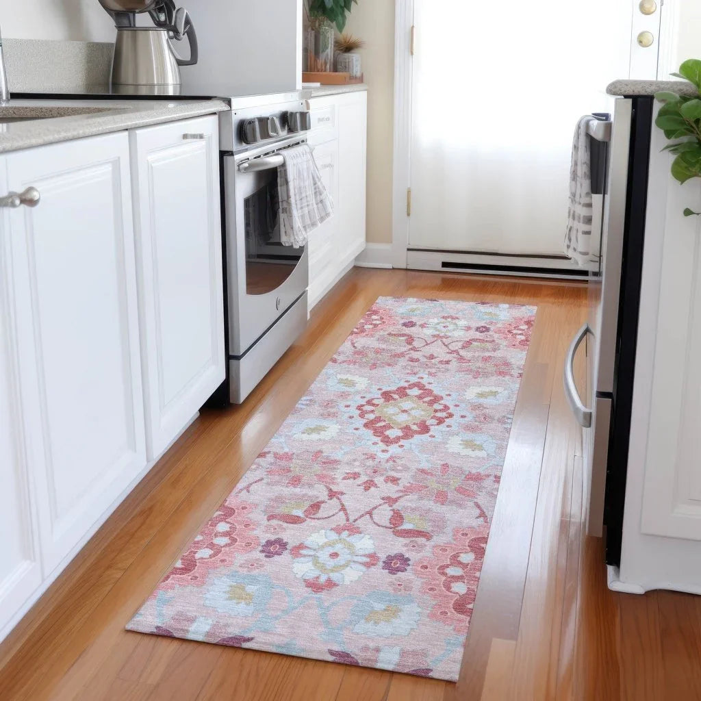 LOOMLAN Rugs Vespera Blush Washable Indoor-Outdoor Rug
