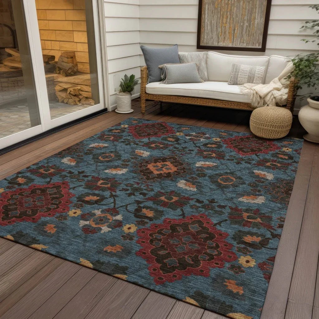 LOOMLAN Rugs Vespera Denim Washable Indoor-Outdoor Rug
