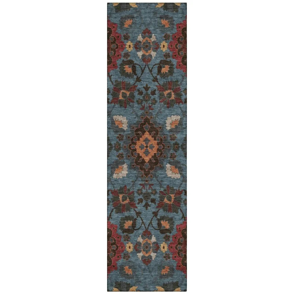 LOOMLAN Rugs Vespera Denim Washable Indoor-Outdoor Rug