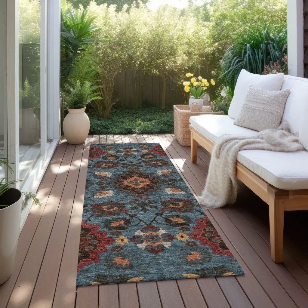 LOOMLAN Rugs Vespera Denim Washable Indoor-Outdoor Rug