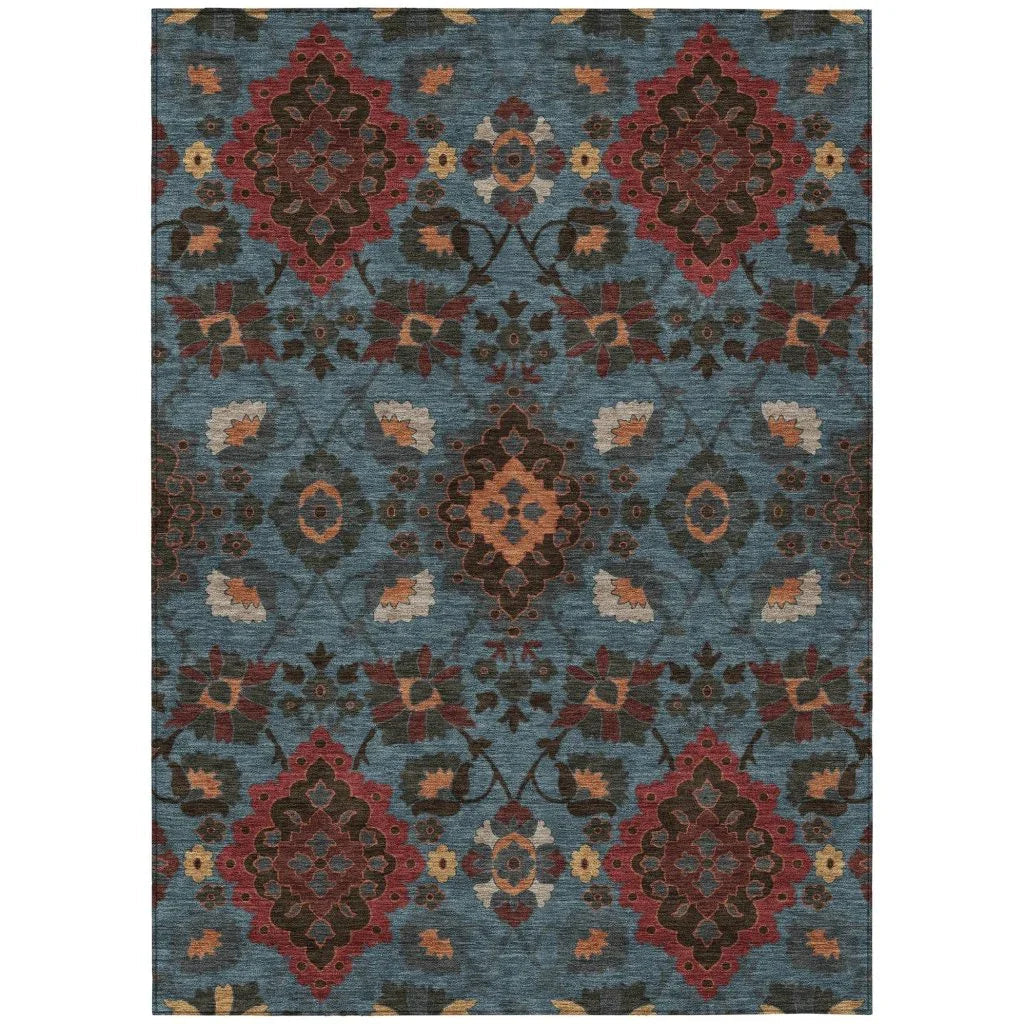 LOOMLAN Rugs Vespera Denim Washable Indoor-Outdoor Rug