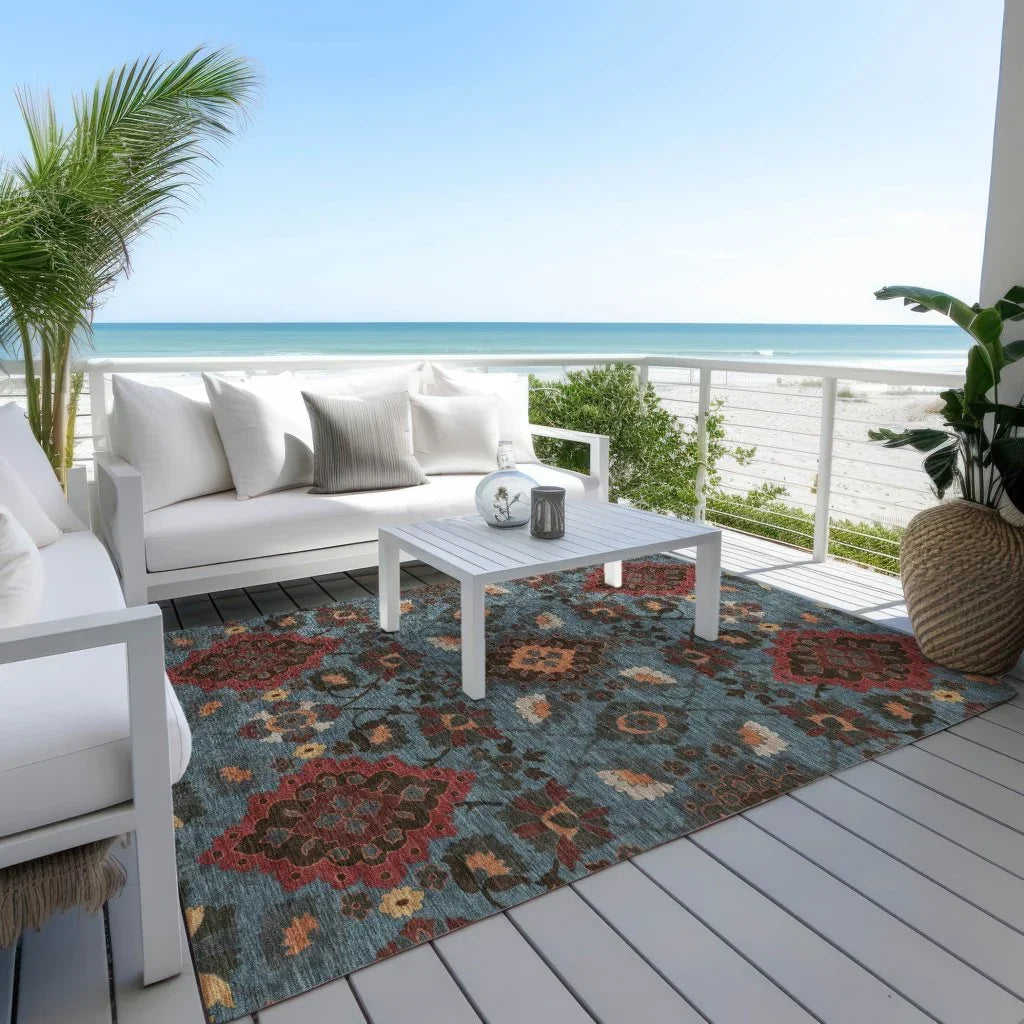 LOOMLAN Rugs Vespera Denim Washable Indoor-Outdoor Rug