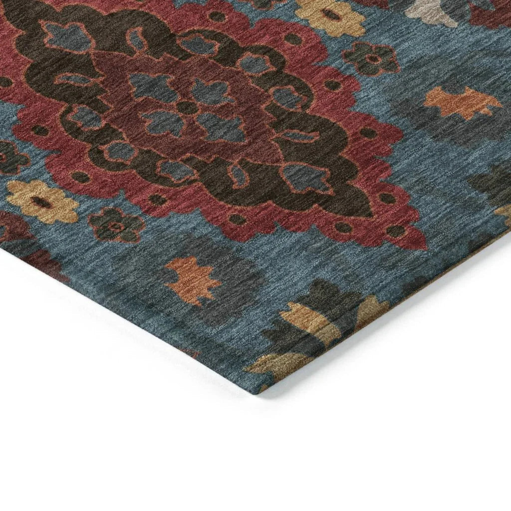 LOOMLAN Rugs Vespera Denim Washable Indoor-Outdoor Rug