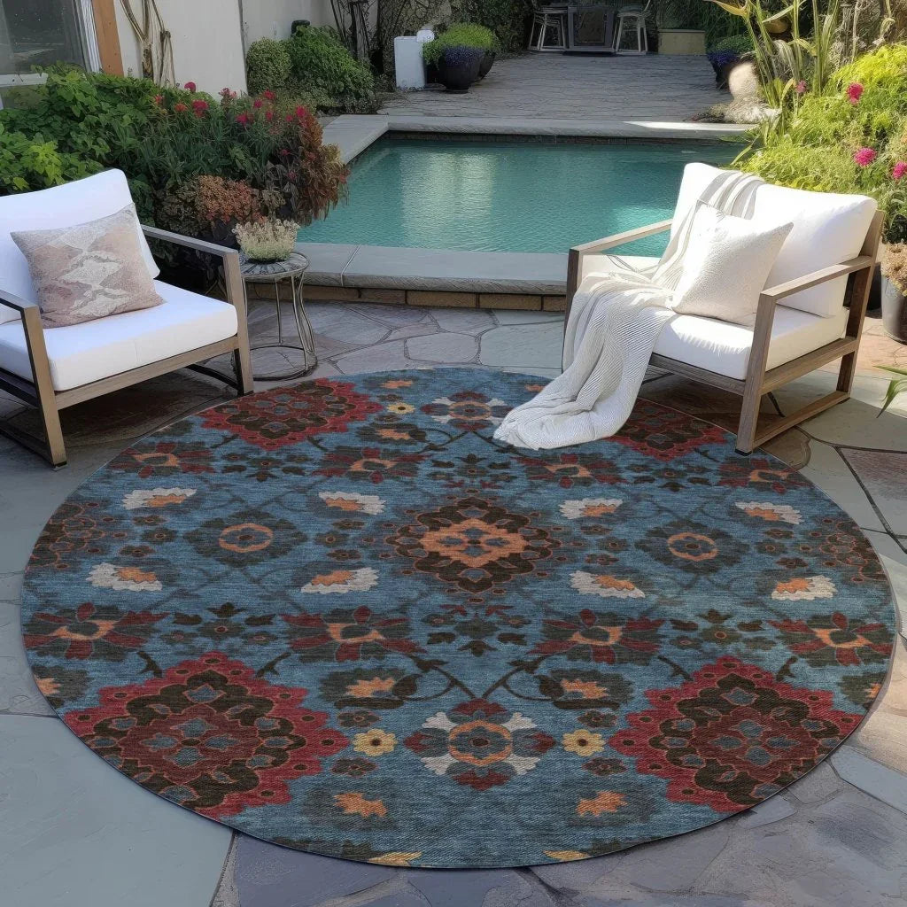 LOOMLAN Rugs Vespera Denim Washable Indoor-Outdoor Rug