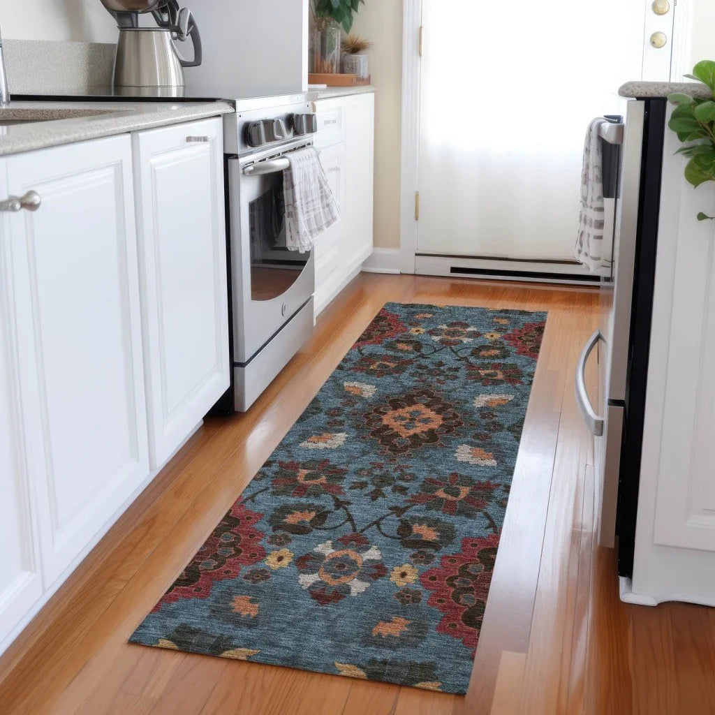 LOOMLAN Rugs Vespera Denim Washable Indoor-Outdoor Rug