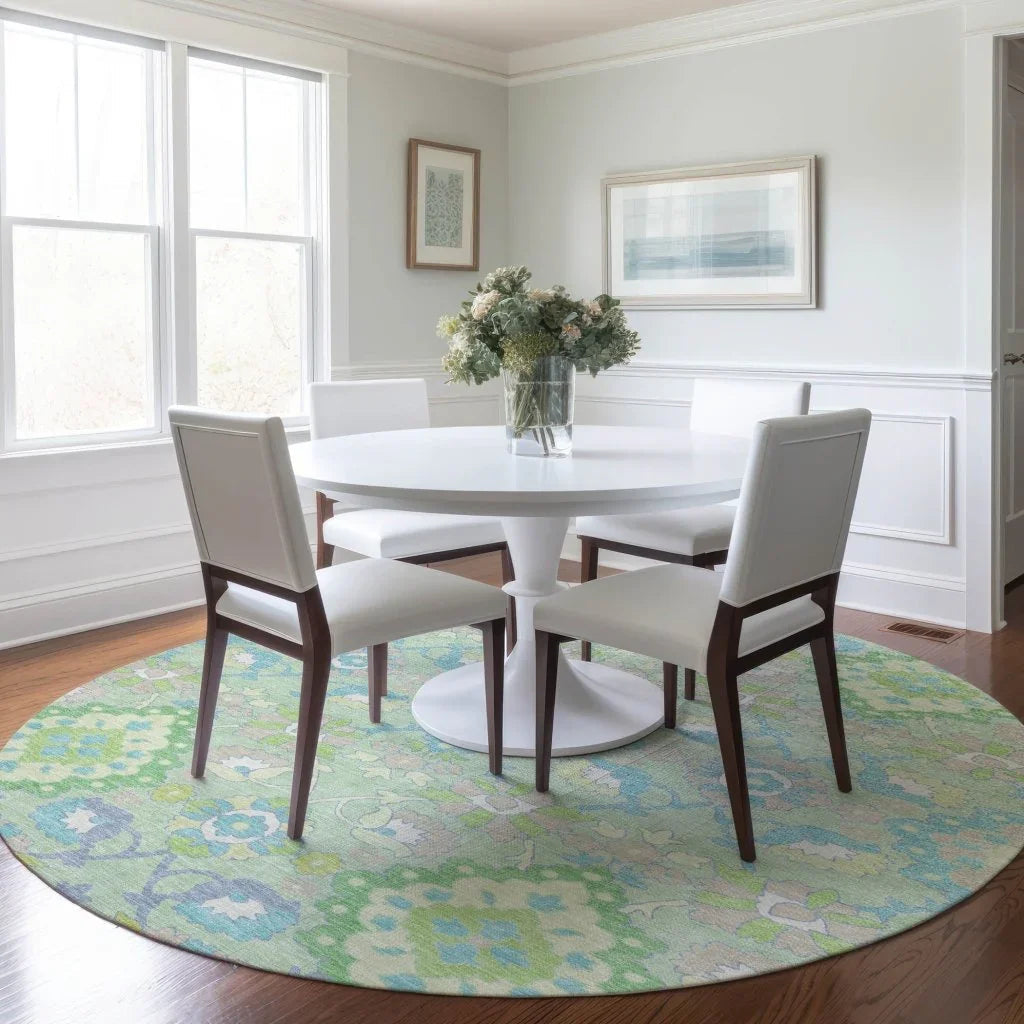 LOOMLAN Rugs Vespera Green Washable Indoor-Outdoor Rug