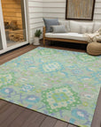 LOOMLAN Rugs Vespera Green Washable Indoor-Outdoor Rug